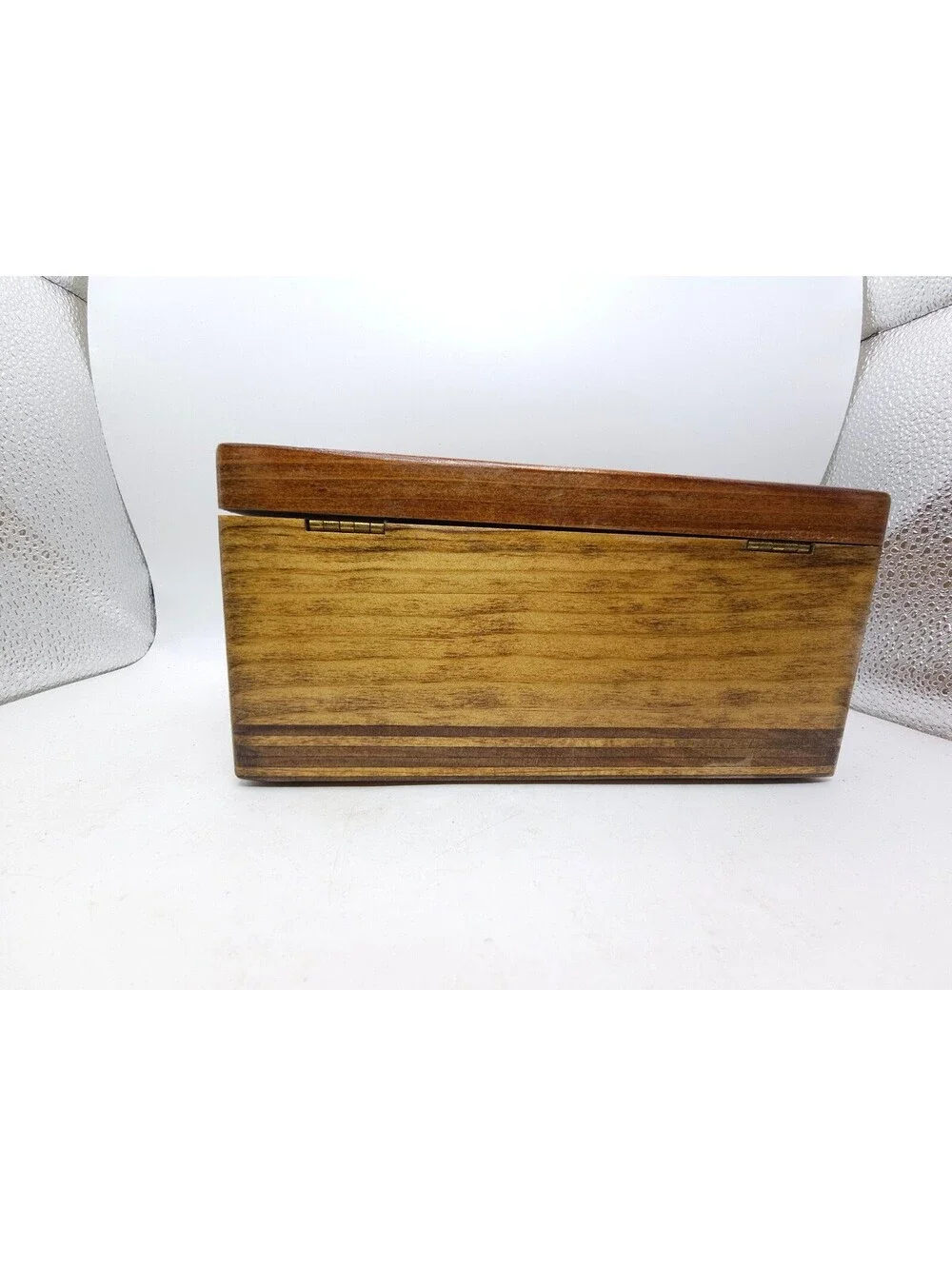 VTG Handcrafted Wooden Storage Box with Hinged Lid